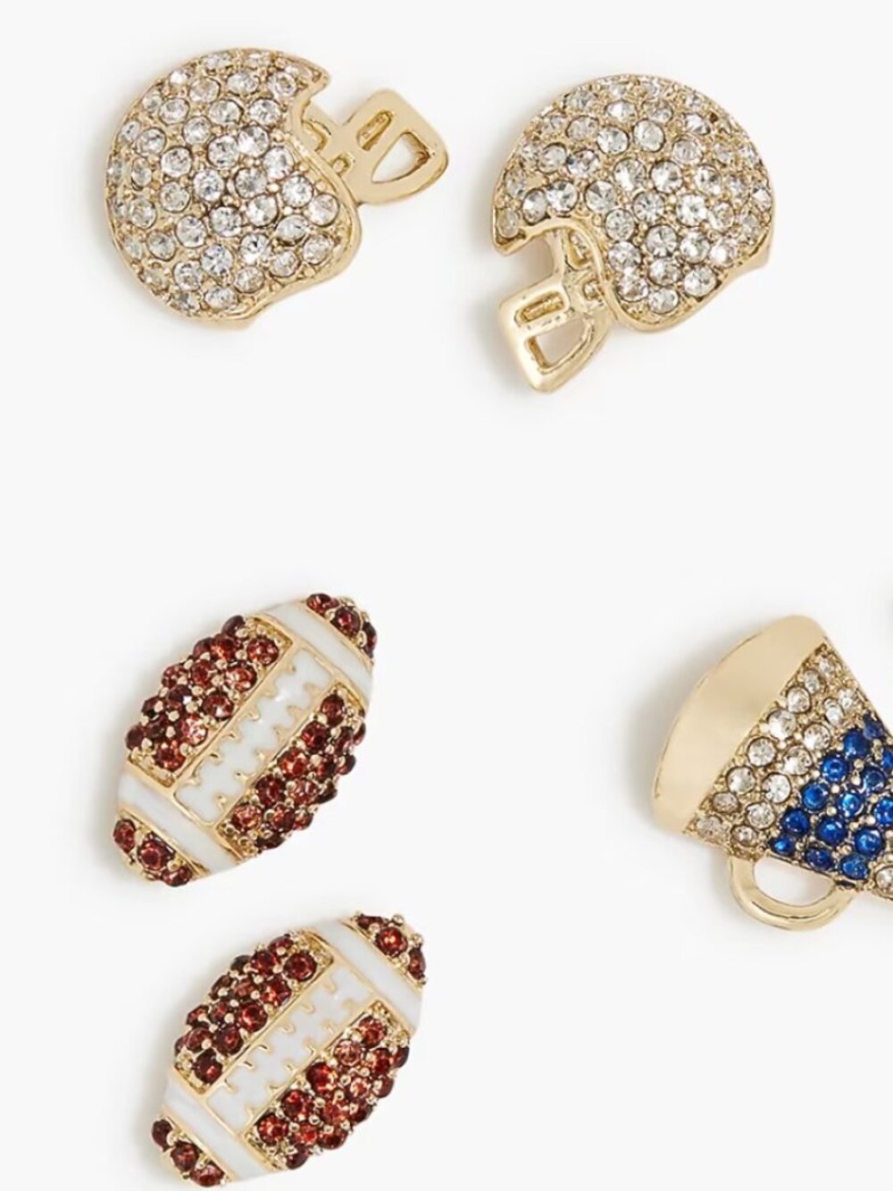 Football game day stud earrings set of three